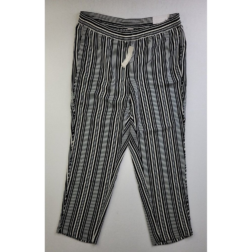 New - Chico's Woven Society Stripe Tapered Ak Pant Women's 2.5 (14R) MSRP $69